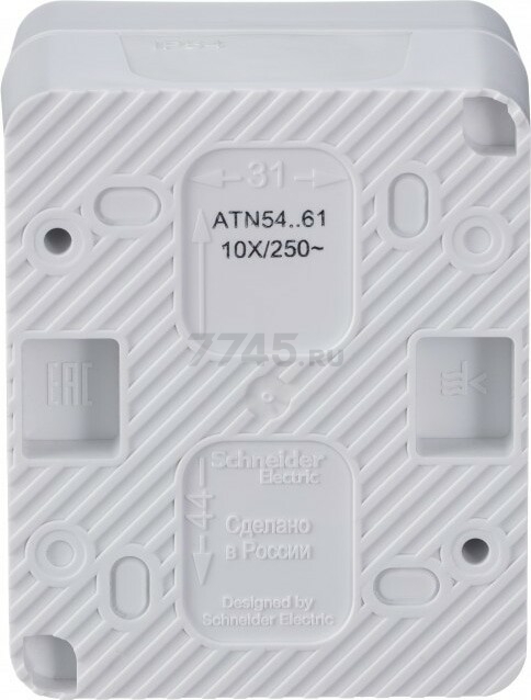 Выключатель одноклавишный проходной наружный SCHNEIDER ELECTRIC AtlasDesign Profi54 белый (ATN540161) - Фото 3